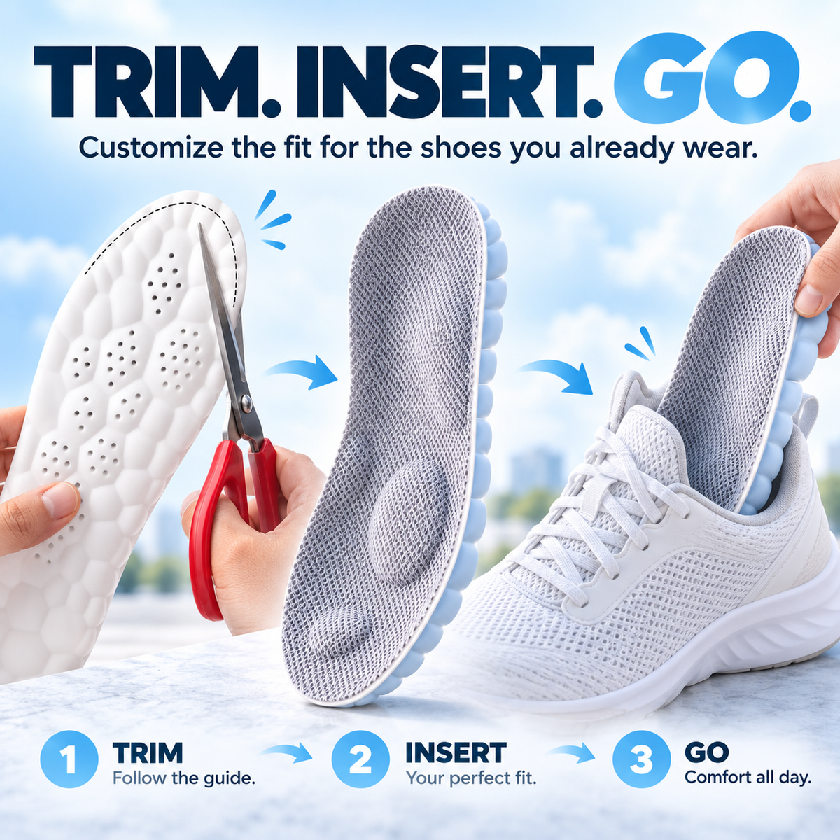 ☁️ 2pairs 4D Cloud Comfort Insoles – Soft Cushioning & All-Day Support - image 6