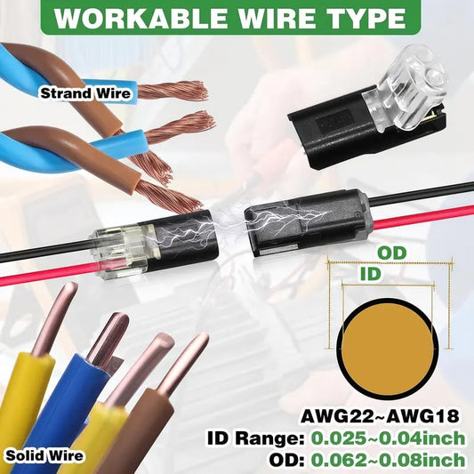 āØLast Day 49% OFF-š„Double-Wire Plug-in Connector Led Light Strip Connectors 2 Pin