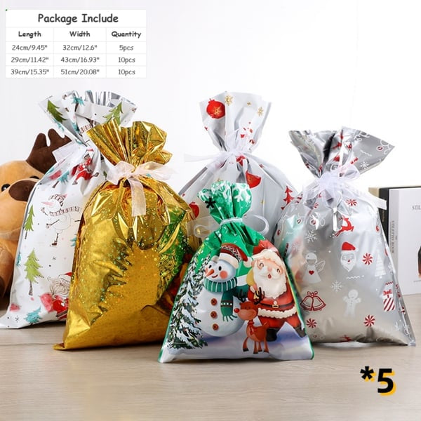 🎅 Christmas Sale-Buy 2 get 60% off🎁 Christmas Cheer Drawstring Gift Bags - 33 Packs