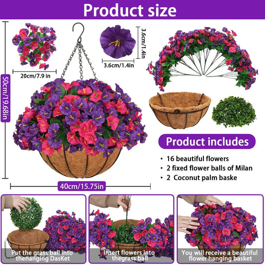 Artificial hanging plant and flower basket
