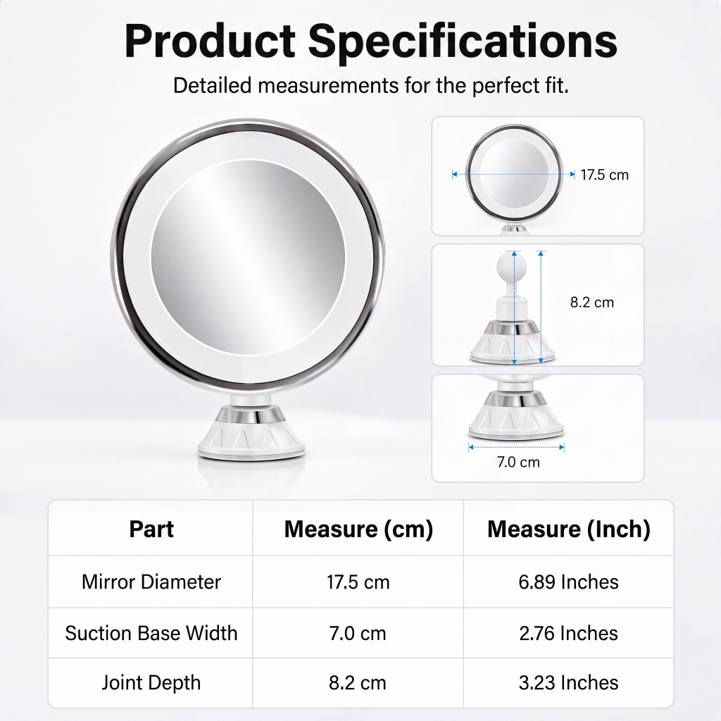 β¨ 10X LED Magnifying Makeup Mirror β Drill-Free Suction & Dual Power π - image 9