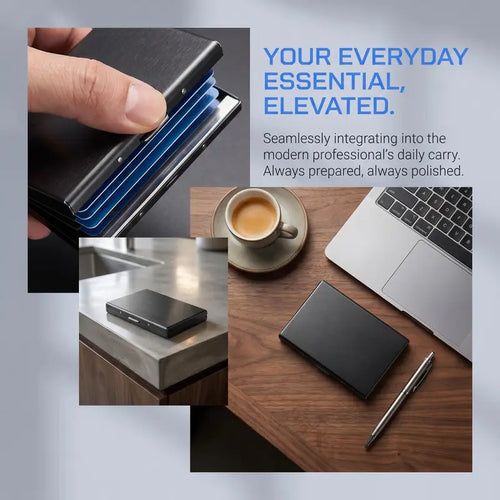 💼 BUSINESS FAVORITE | Metal Card Holder – Slim RFID Wallet, Matte Black Finish - image 1