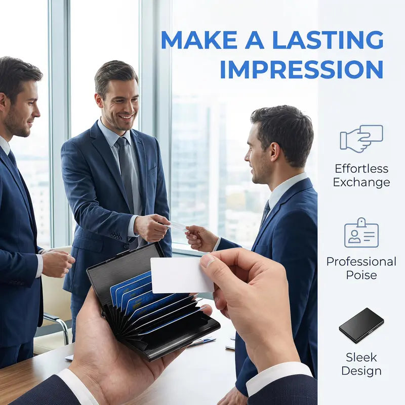 💼 BUSINESS FAVORITE | Metal Card Holder – Slim RFID Wallet, Matte Black Finish - image 2
