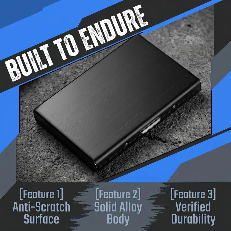 💼 BUSINESS FAVORITE | Metal Card Holder – Slim RFID Wallet, Matte Black Finish - image 6