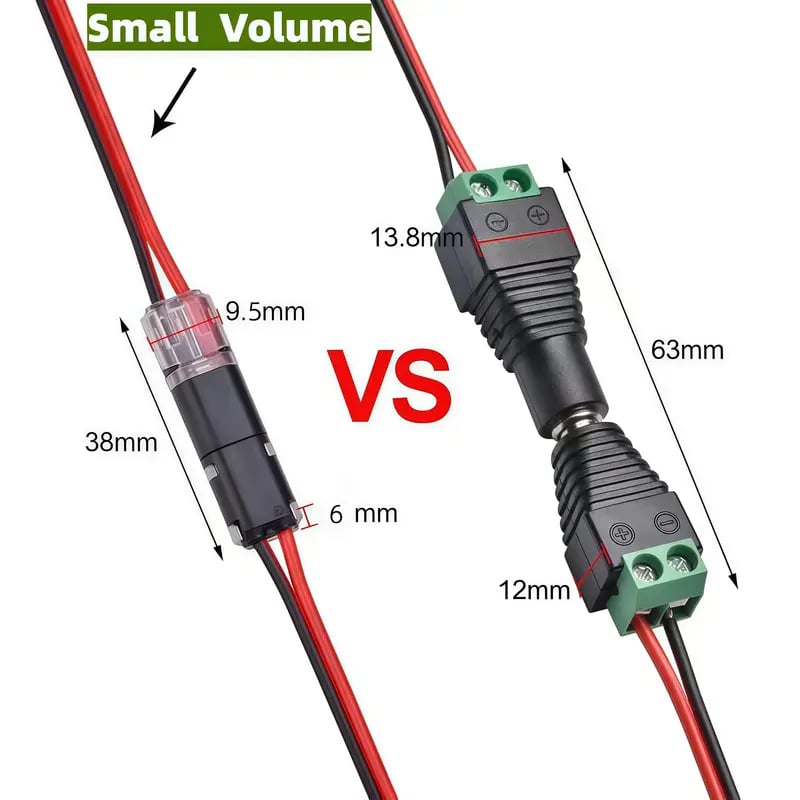 ✨Last Day 49% OFF-🔥Double-Wire Plug-in Connector Led Light Strip Connectors 2 Pin