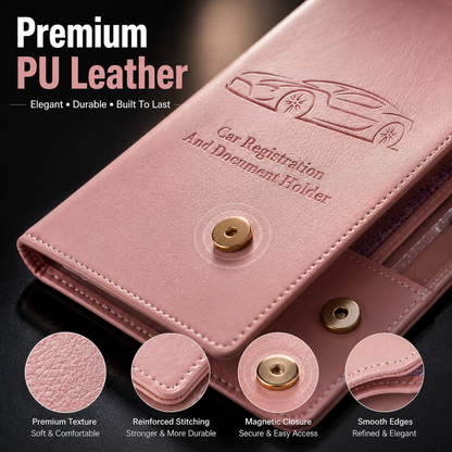 🚗 Car Registration & Insurance Document Holder | Premium PU Leather Organizer - image 5
