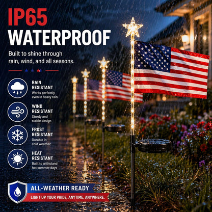 Solar American Flag Lights- 8 flags/set