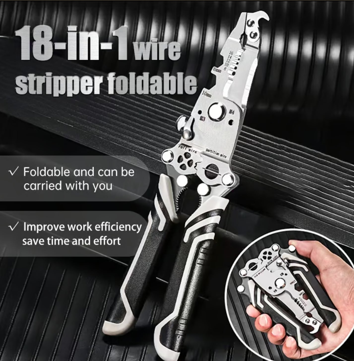 Multifunctional Folding Wire Stripper-Professional Electrician Tool