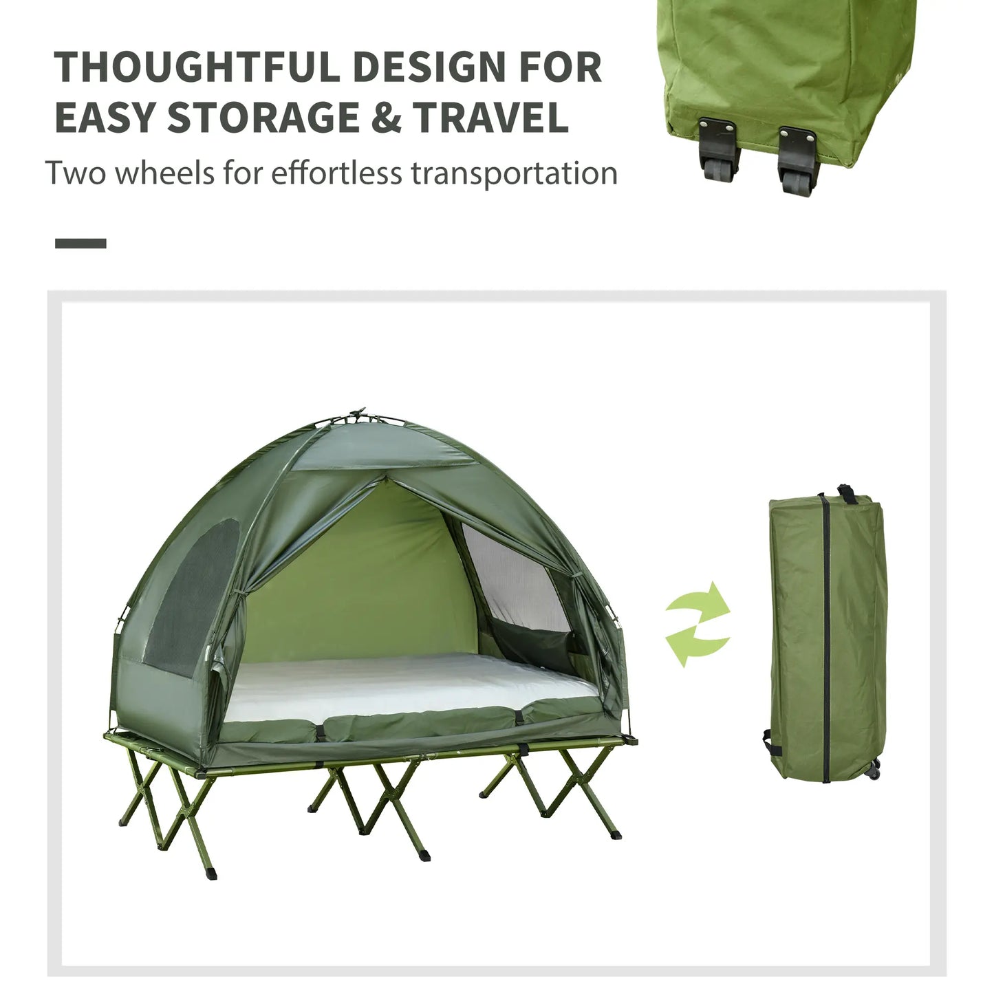 1/2 Person Foldable Off-Ground Backyard Camping Tent – Safe Family Fun for Kids