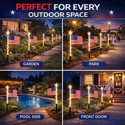 Solar American Flag Lights- 8 flags/set