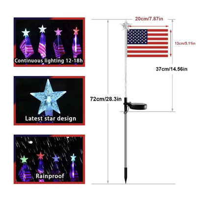 Solar American Flag Lights- 8 flags/set