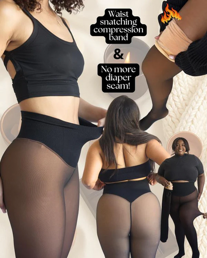 🏆#1 Bestselling🏆Magic Viral One-Seam Shaping Fleece Leggings Pantyhose