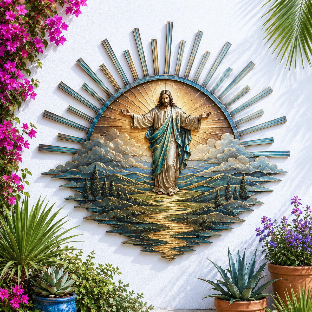 🎉🇺🇸 Limited Edition! 🔥 Only 100 sets available! ✝️ Jesus Metal Wall Art - image 1