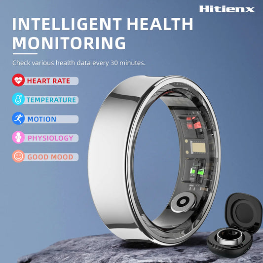 Smart Ring – Wellness Tracker with Heart Rate, Temperature Check, Sleep, Stress & Cycle Reminder for Men & Women | Android & iOS Compatible