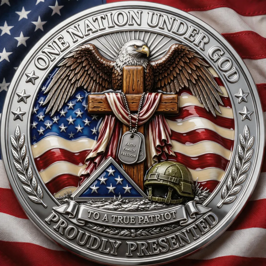 Stand for the Flag, Kneel for the Cross Coin