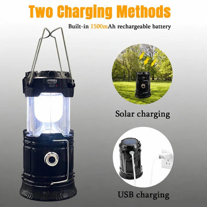 Collapsible Solar Rechargeable LED Camping Lantern & Flashlight - image 7