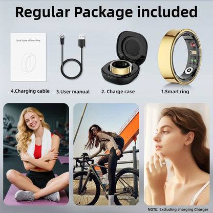 Smart Ring – Wellness Tracker with Heart Rate, Temperature Check, Sleep, Stress & Cycle Reminder for Men & Women | Android & iOS Compatible