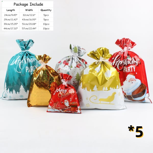 🎅 Christmas Sale-Buy 2 get 60% off🎁 Christmas Cheer Drawstring Gift Bags - 33 Packs