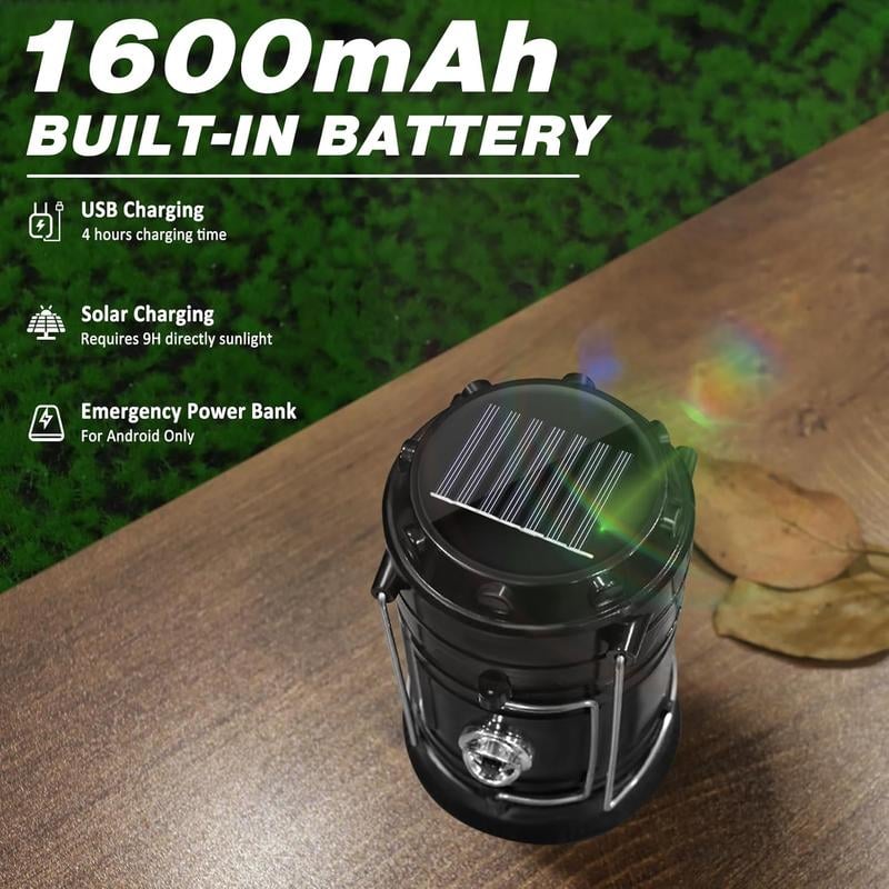 Collapsible Solar Rechargeable LED Camping Lantern & Flashlight - image 10