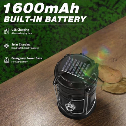 Collapsible Solar Rechargeable LED Camping Lantern & Flashlight - image 10