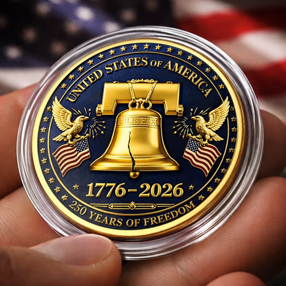 Commemorative Keepsake Coin - America 250th Anniversary Gifts For Women, Men - Freedom Rings Loud And Proud - image 2