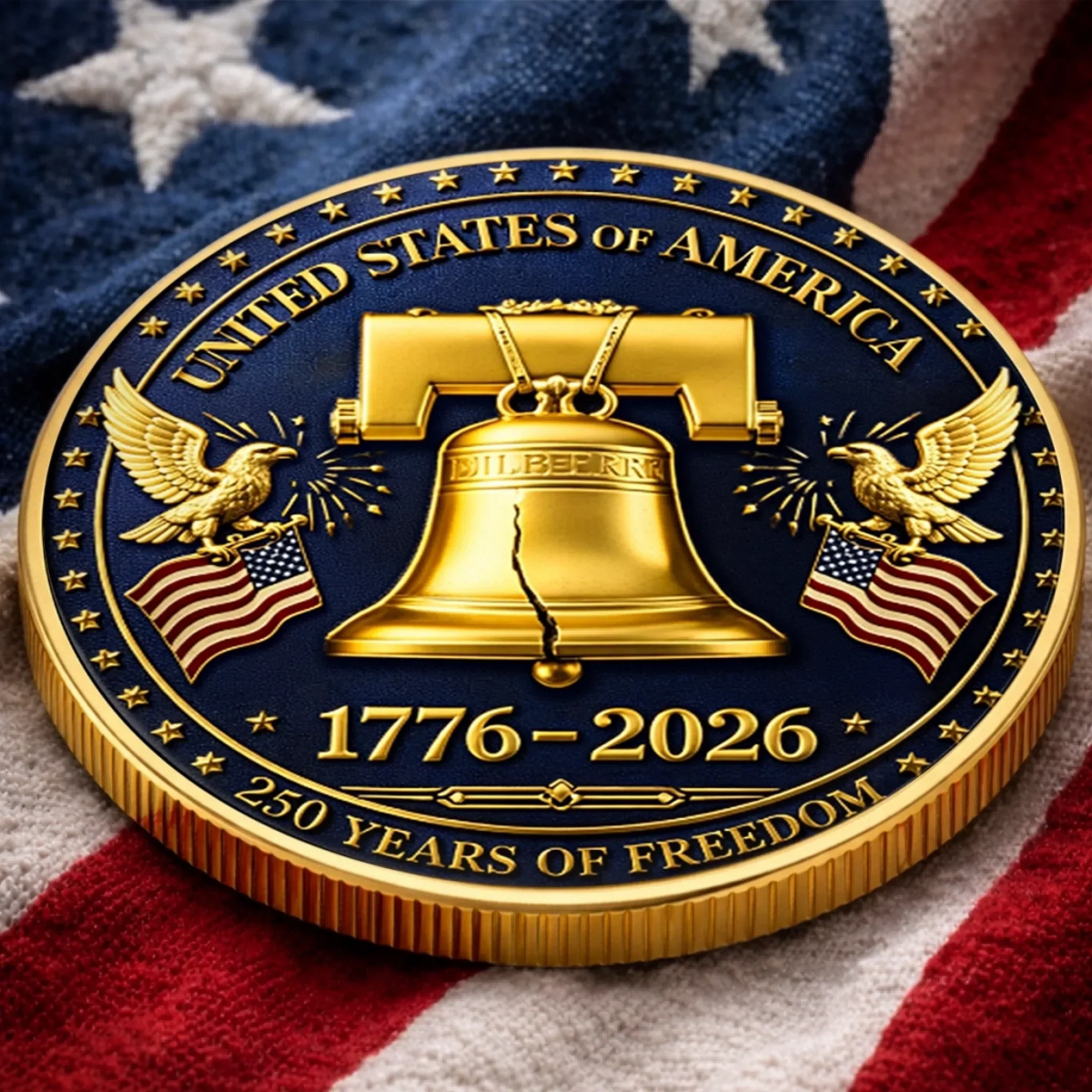 Commemorative Keepsake Coin - America 250th Anniversary Gifts For Women, Men - Freedom Rings Loud And Proud - image 4