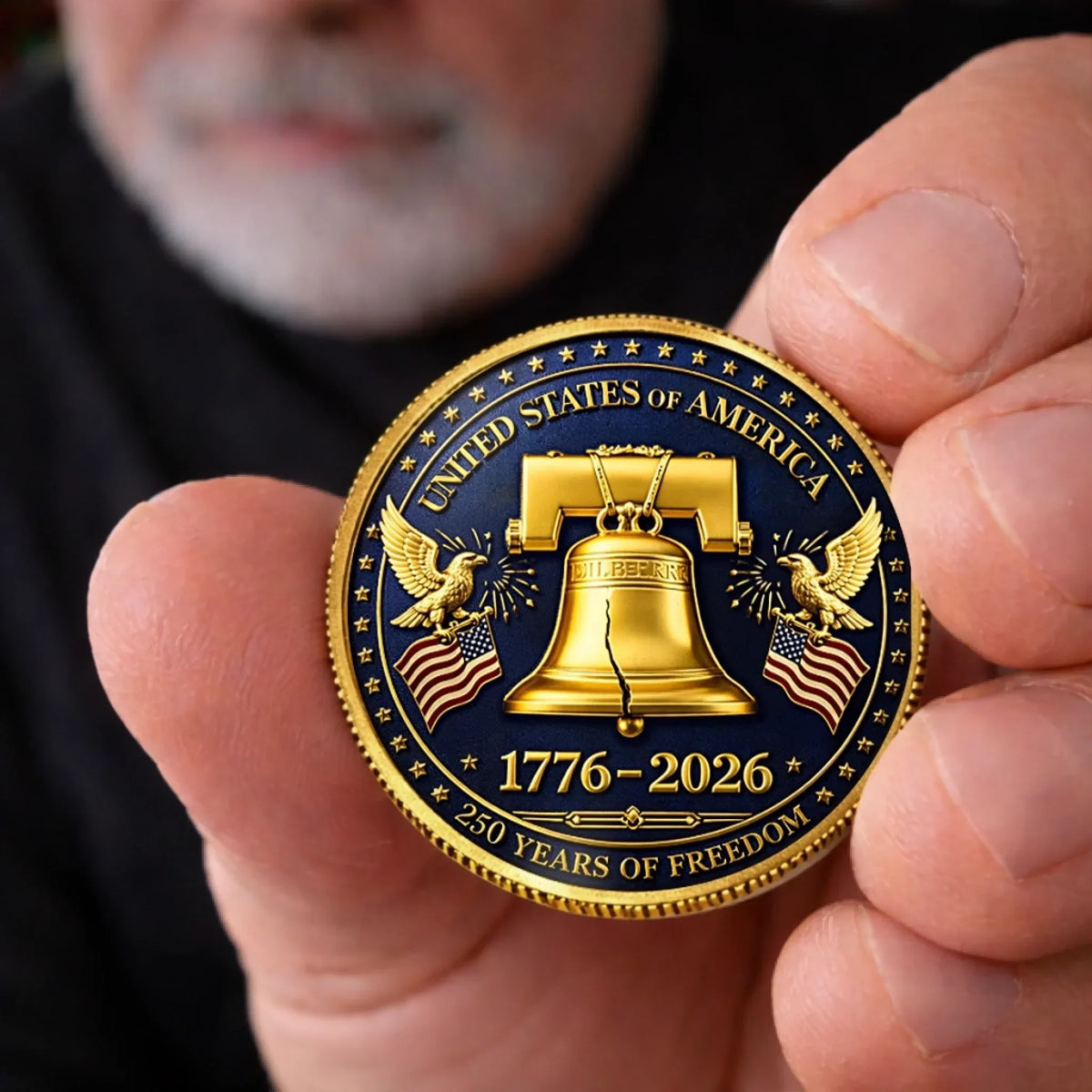 Commemorative Keepsake Coin - America 250th Anniversary Gifts For Women, Men - Freedom Rings Loud And Proud - image 3