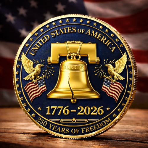 Commemorative Keepsake Coin - America 250th Anniversary Gifts For Women, Men - Freedom Rings Loud And Proud - image 1