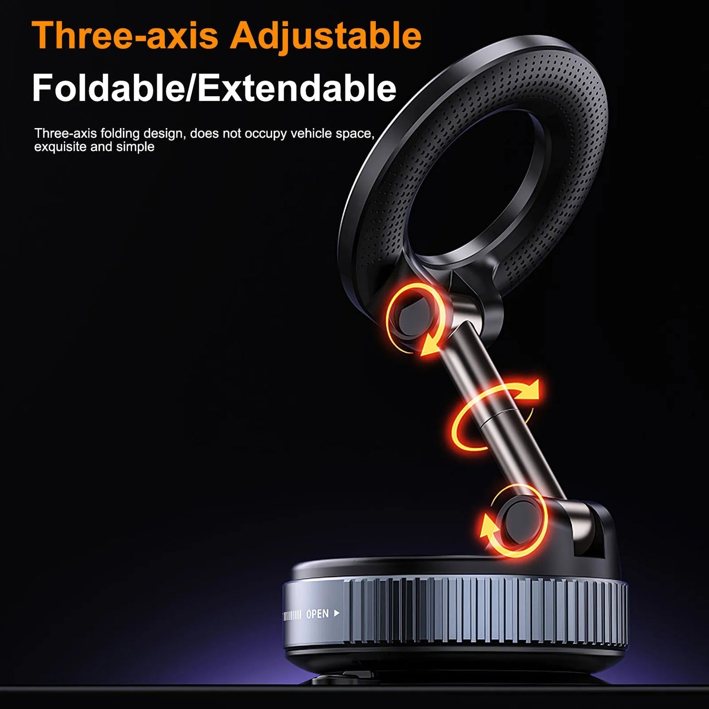 2025 Newest 360° Adjustable Vacuum Magnetic Suction Cup Phone Holder Mount