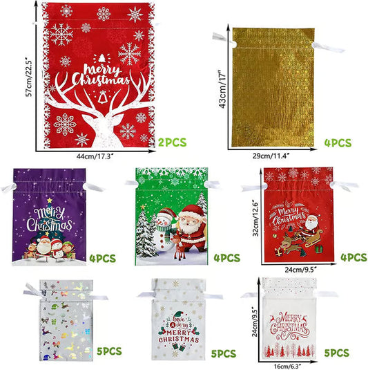 🎅 Christmas Sale-Buy 2 get 60% off🎁 Christmas Cheer Drawstring Gift Bags - 33 Packs