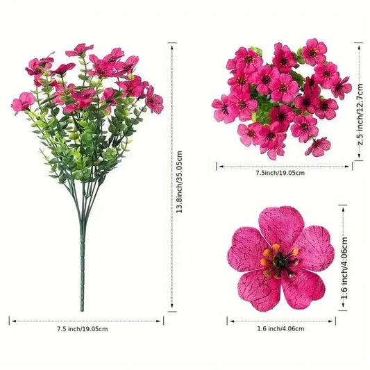 Artificial Flower (6/12pcs/set), UV Resistant Colorful Fake Flower