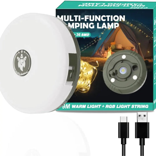 4 in 1 outdoor 10m colored camping string lights, 8 lighting modes, waterproof