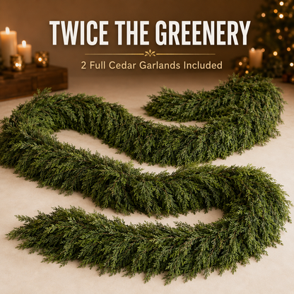 🎄 2-Pack Real-Touch Cedar Garland – Lush Christmas Greenery - image 3