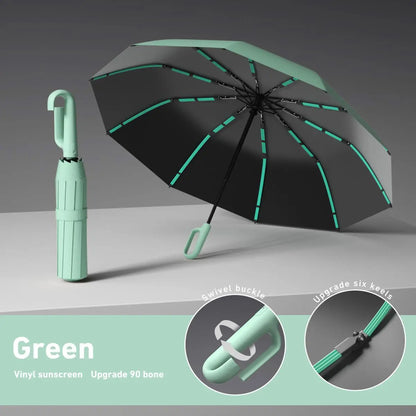 Automatic Folding Umbrella Portable Rain Umbrella with Loop Buckle