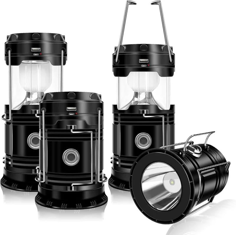 Collapsible Solar Rechargeable LED Camping Lantern & Flashlight - image 1