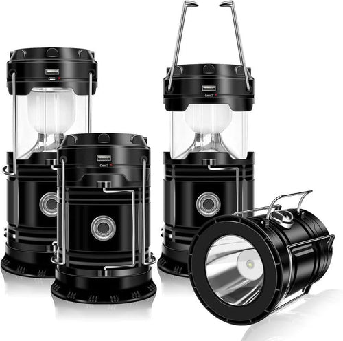 Collapsible Solar Rechargeable LED Camping Lantern & Flashlight - image 1