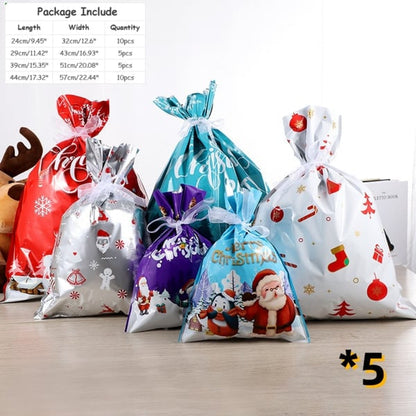 🎅 Christmas Sale-Buy 2 get 60% off🎁 Christmas Cheer Drawstring Gift Bags - 33 Packs