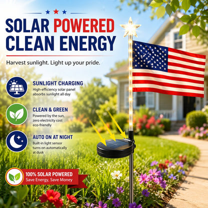 Solar American Flag Lights- 8 flags/set