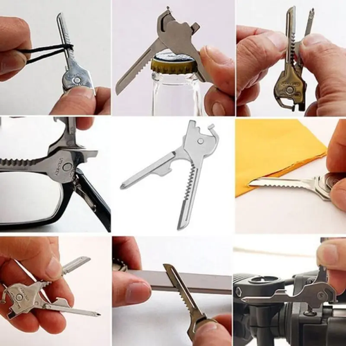 Mini Stainless Steel Multi-Tool Keychain – Foldable & Rust-Proof Pocket Gadget
