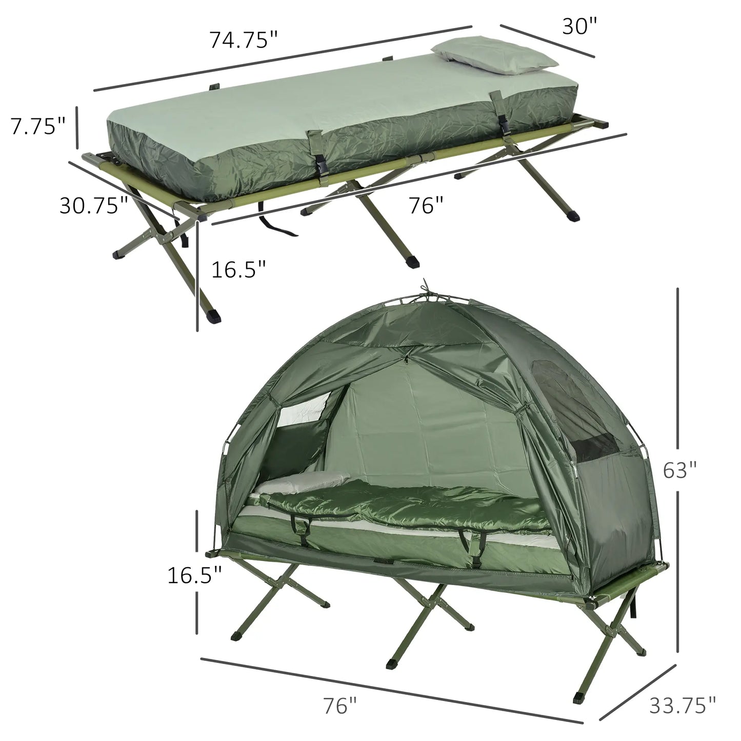 1/2 Person Foldable Off-Ground Backyard Camping Tent – Safe Family Fun for Kids