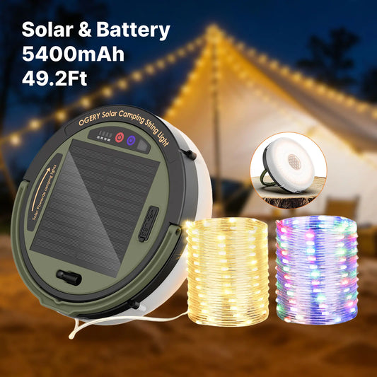 Solar Camping String Lights LED Waterproof Emergency Outdoor Lights