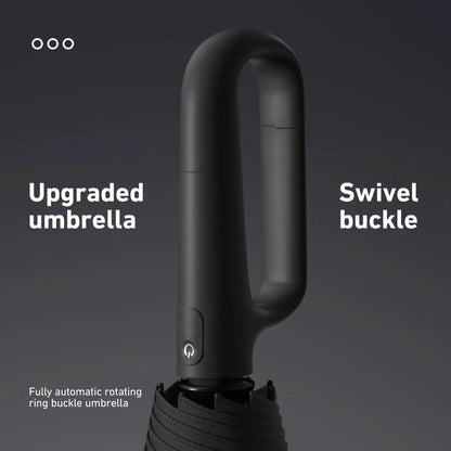 Automatic Folding Umbrella Portable Rain Umbrella with Loop Buckle