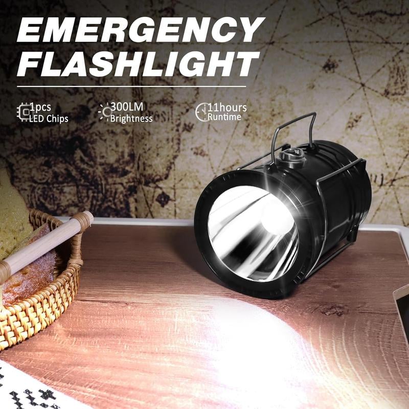 Collapsible Solar Rechargeable LED Camping Lantern & Flashlight - image 9