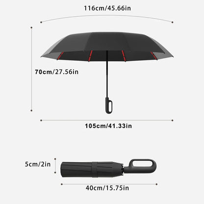 Automatic Folding Umbrella Portable Rain Umbrella with Loop Buckle