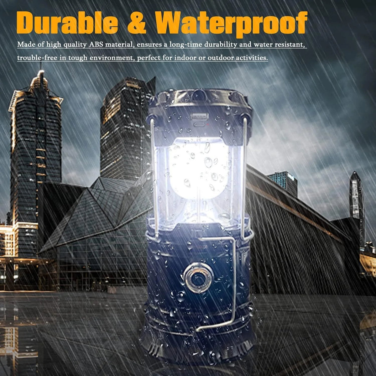 Collapsible Solar Rechargeable LED Camping Lantern & Flashlight - image 6