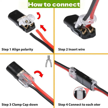 ✨Last Day 49% OFF-🔥Double-Wire Plug-in Connector Led Light Strip Connectors 2 Pin