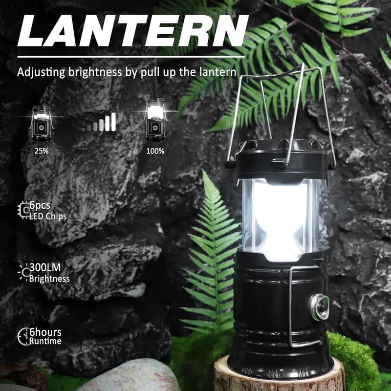 Collapsible Solar Rechargeable LED Camping Lantern & Flashlight - image 4