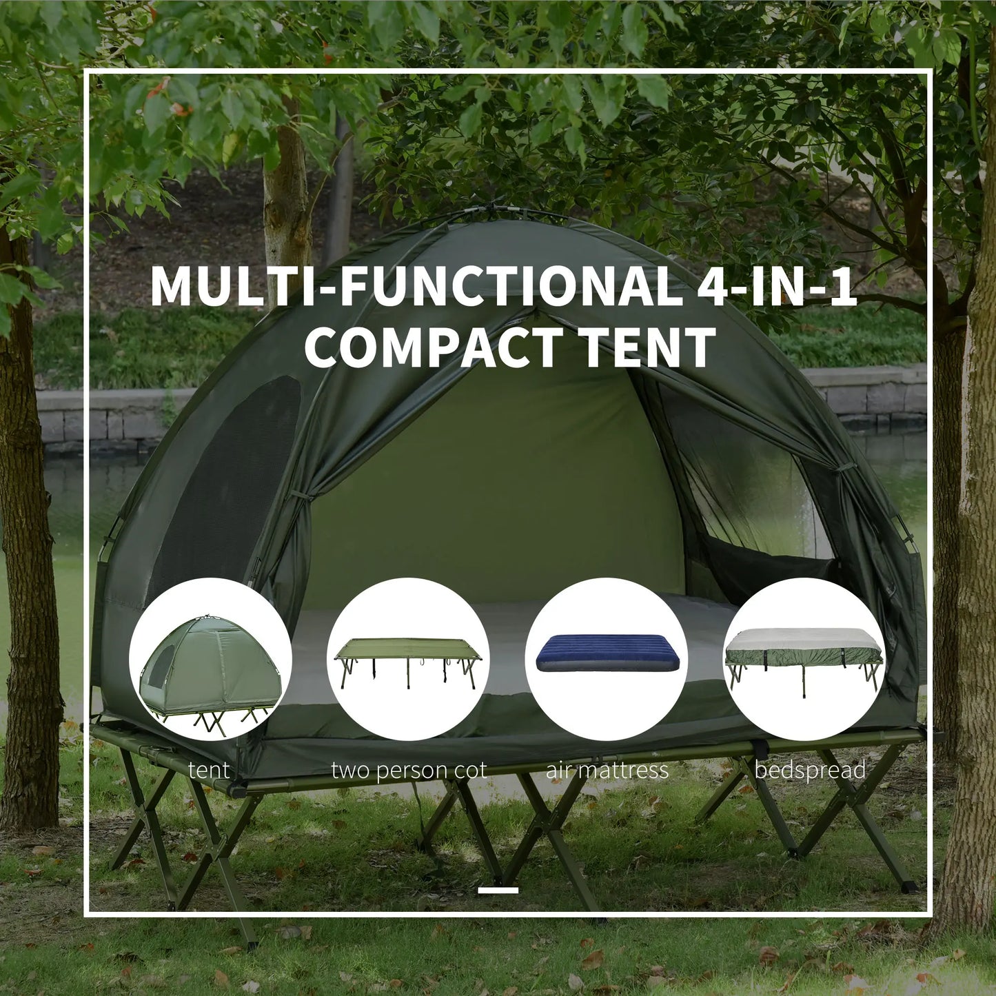1/2 Person Foldable Off-Ground Backyard Camping Tent – Safe Family Fun for Kids
