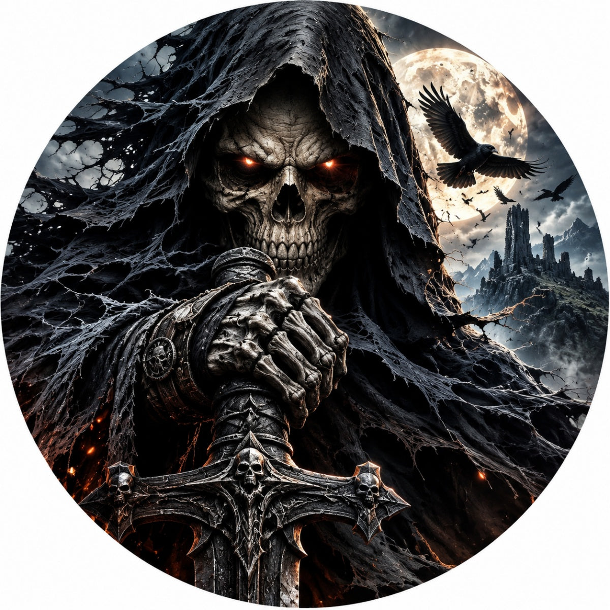 Gothic Fiery Ember Grim Reaper Sword - Jeep, Bronco, RV, Camper & More - image 3