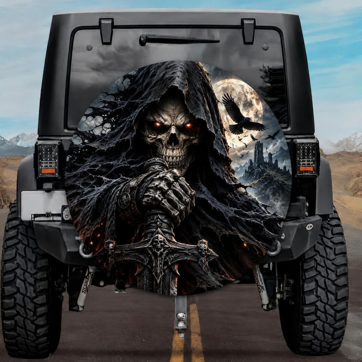 Gothic Fiery Ember Grim Reaper Sword - Jeep, Bronco, RV, Camper & More - image 1